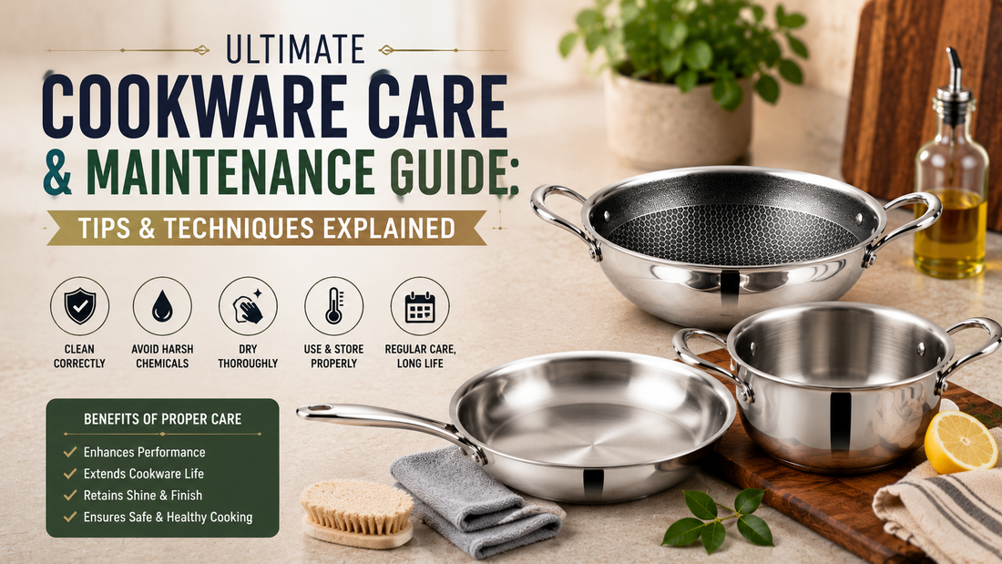 Learn proper care &amp; maintenance for cookware made of stainless steel, non-stick, carbon steel and other materials. Clean, season, and store effectively to make them last for decades!