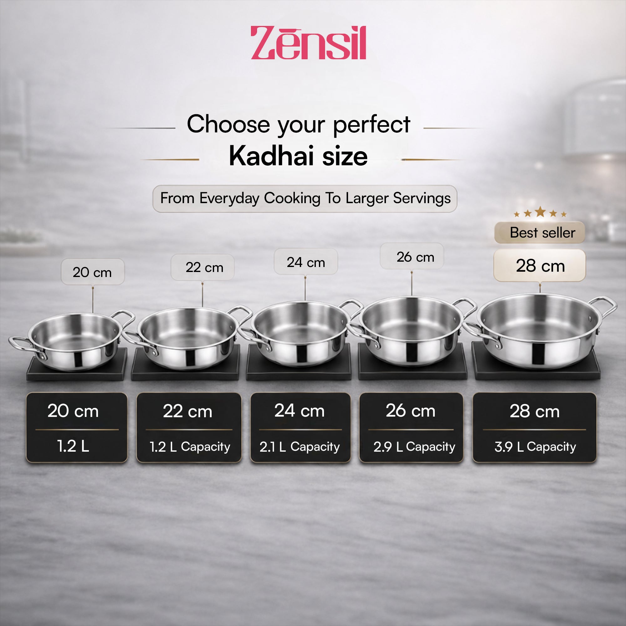 Lumora Triply Stainless Steel Jalebi Kadhai  with Lid, Flat Base Kadhai, Heavy Bottom, Less Oil Cooking, Ideal for Jalebi, Malpua, Ghewar & Biryani, Induction & Gas Compatible