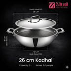 Honeycomb Triply Stainless Steel Kadhai