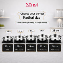 LUMORA Hammered Triply Stainless Steel Kadhai with Lid, Heavy Bottom Steel Kadai, Less Oil Cooking, Even Heating, Induction & Gas Compatible, Premium Textured Finish