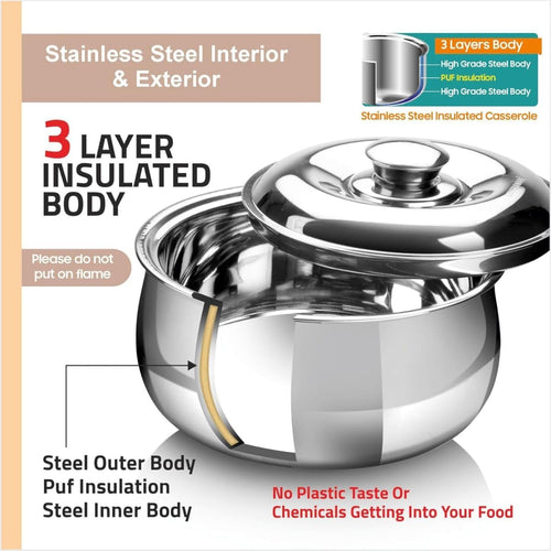 Stainless Steel Casserole with Lid