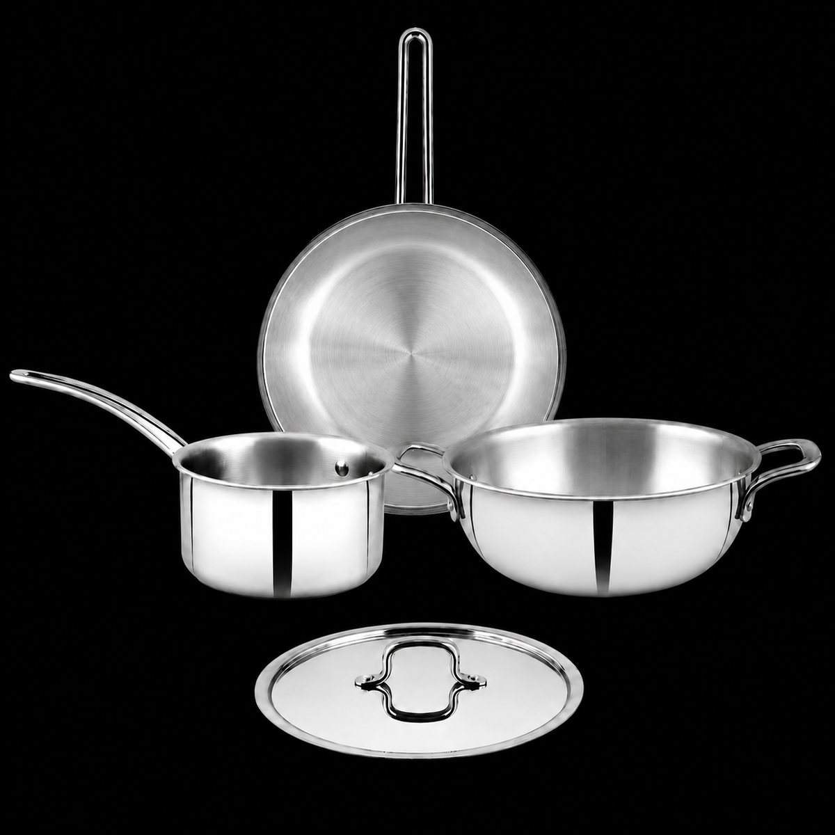 LUMORA Triply Stainless Steel Cookware Set
