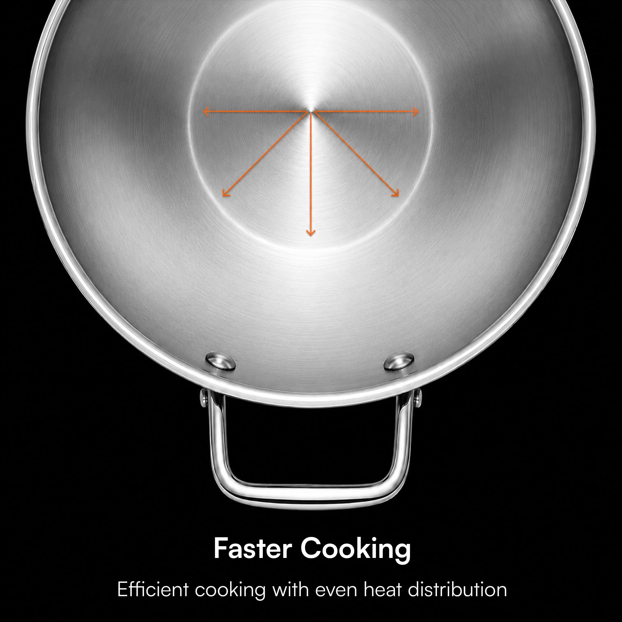 LUMORA Triply Stainless Steel Cookware Set, 4 Pcs – 24 cm Kadai with Lid (2.4 L), 22 cm Fry Pan (1.5 L) & 16 cm Sauce Pan (2 L), Heavy Bottom, Less Oil Cooking, Induction & Gas Compatible
