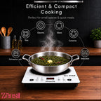 LUMORA Triply Stainless Steel Cookware Set, 4 Pcs – 24 cm Kadai with Lid (2.4 L), 22 cm Fry Pan (1.5 L) & 16 cm Sauce Pan (2 L), Heavy Bottom, Less Oil Cooking, Induction & Gas Compatible