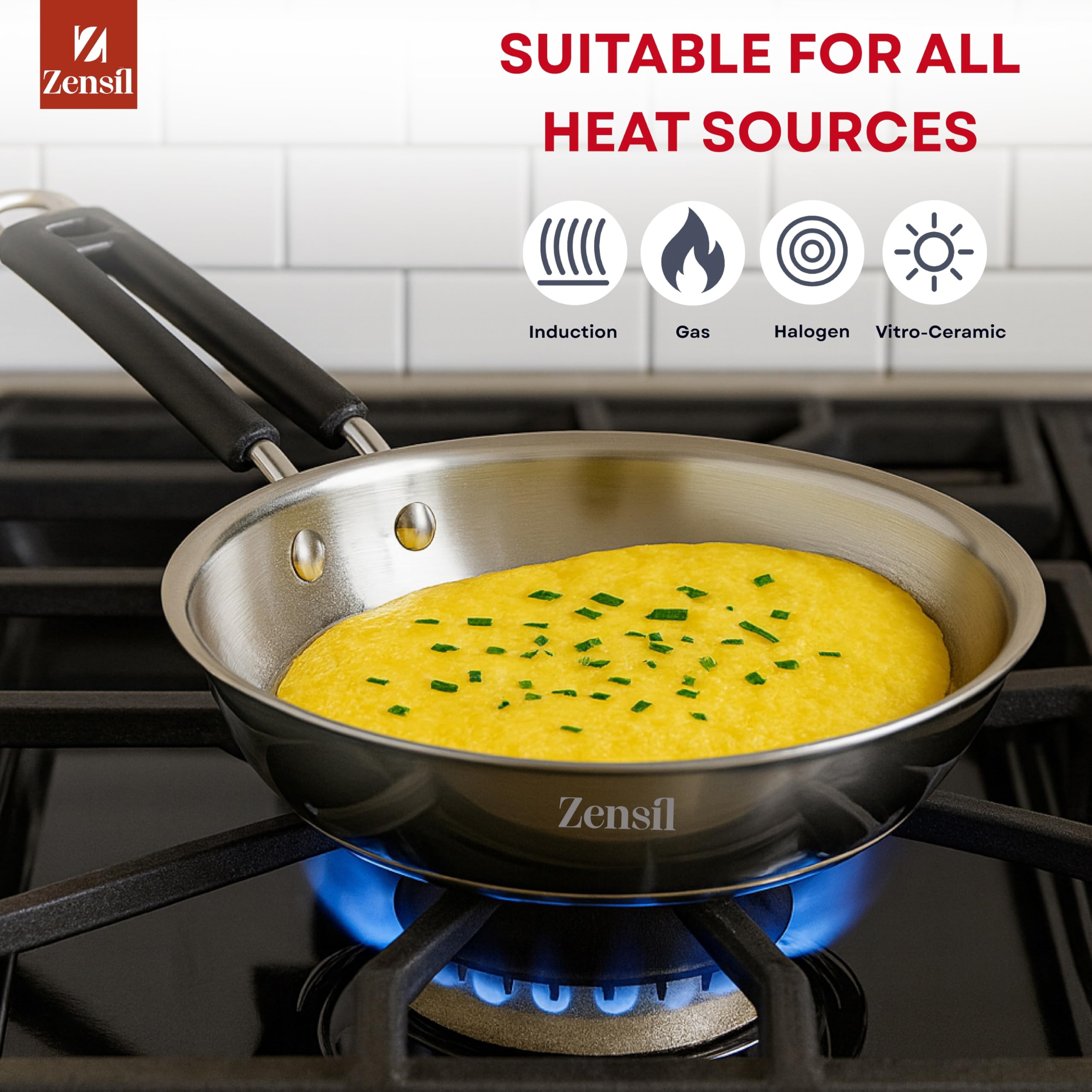 Tri-Ply Stainless Steel Fry Pan