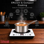 LUMORA Triply Stainless Steel Cookware Set, 4 Pcs – 24 cm Kadai with Lid (2.4 L), 22 cm Fry Pan (1.5 L) & 16 cm Sauce Pan (2 L), Heavy Bottom, Less Oil Cooking, Induction & Gas Compatible