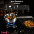 Lumora Triply Stainless Steel Tadka Pan 10 cm (350 ml) with Extended Support & Riveted Stay-Cool Handle, Enhanced Stability, Tempering Pan for Dal, Curry, Ghee & Spices Induction & Gas Ready