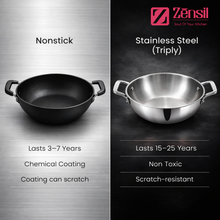 Tri-Ply Stainless Steel Kadhai