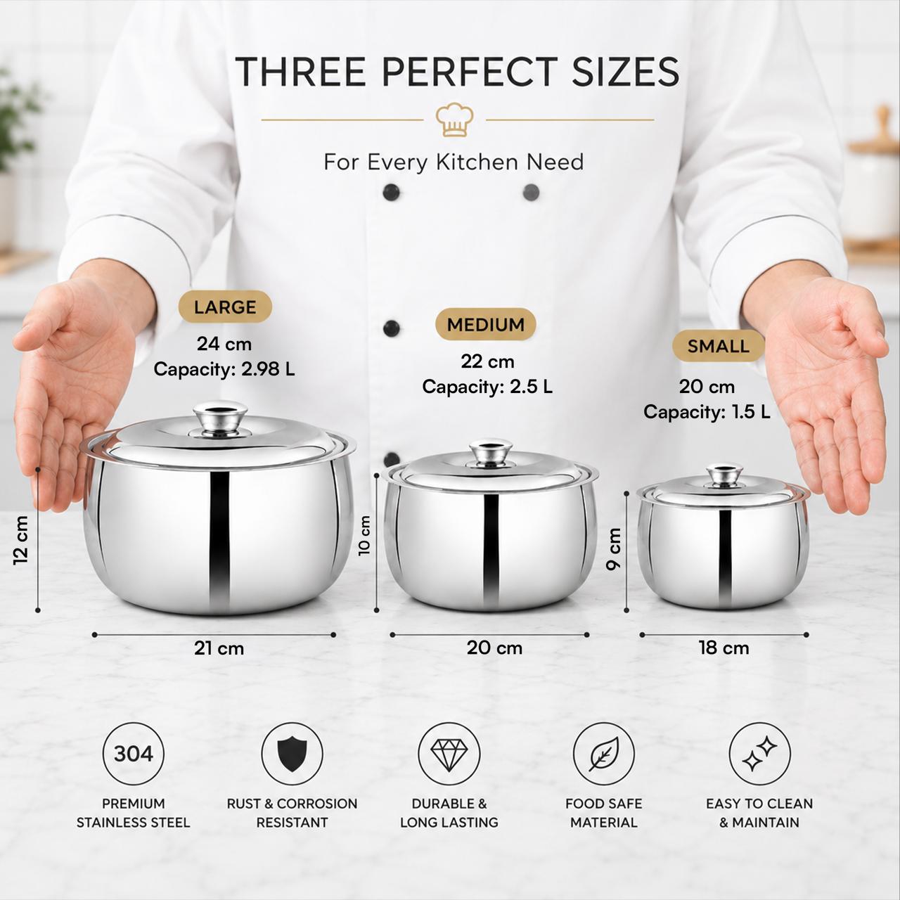 Stainless Steel Casserole with Lid