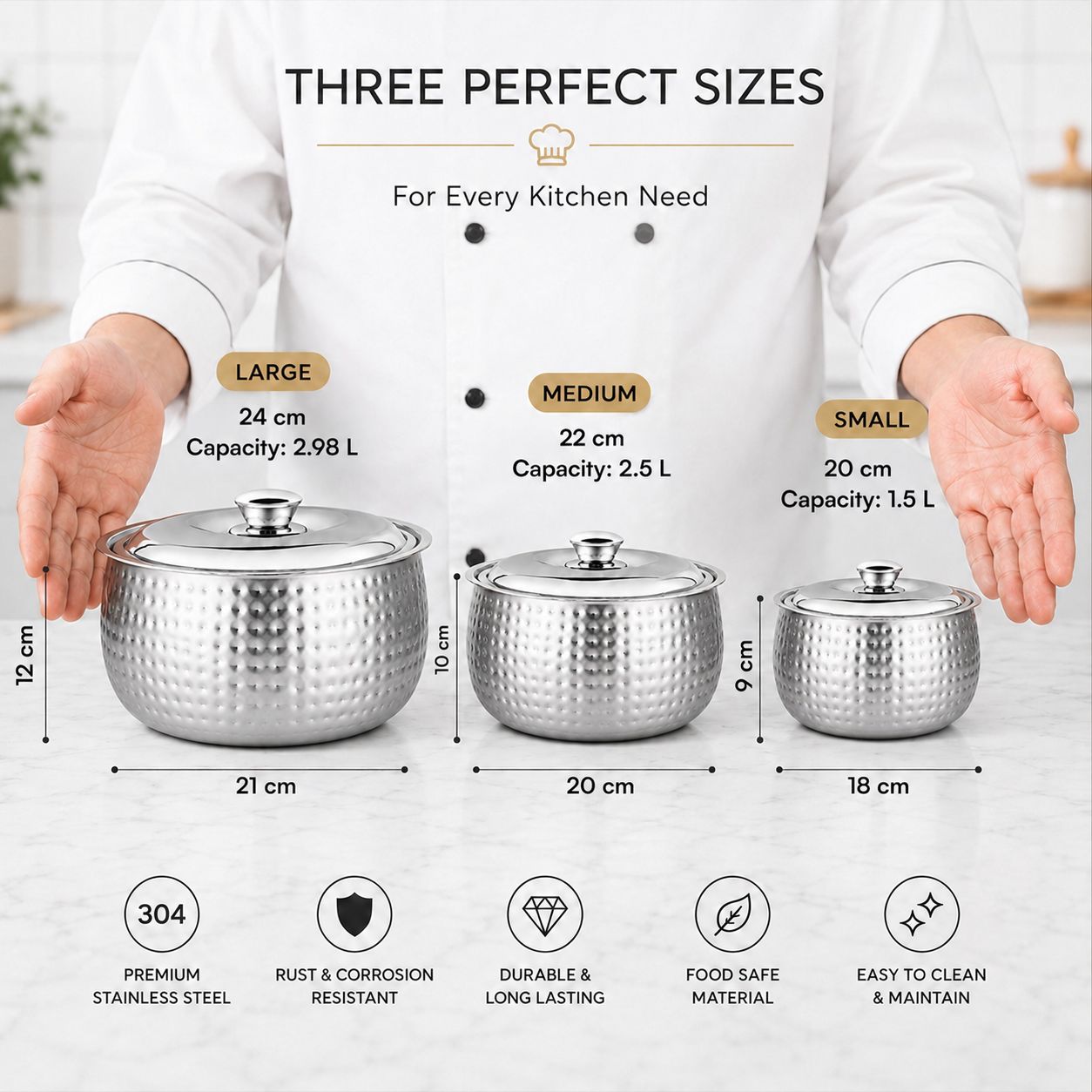 Stainless Steel Casserole with Lid