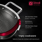 Honeycomb Triply Stainless Steel Kadhai