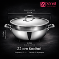 Tri-Ply Stainless Steel Kadhai