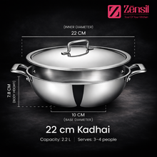 Tri-Ply Stainless Steel Kadhai