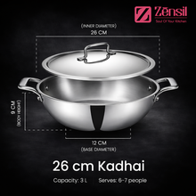Tri-Ply Stainless Steel Kadhai