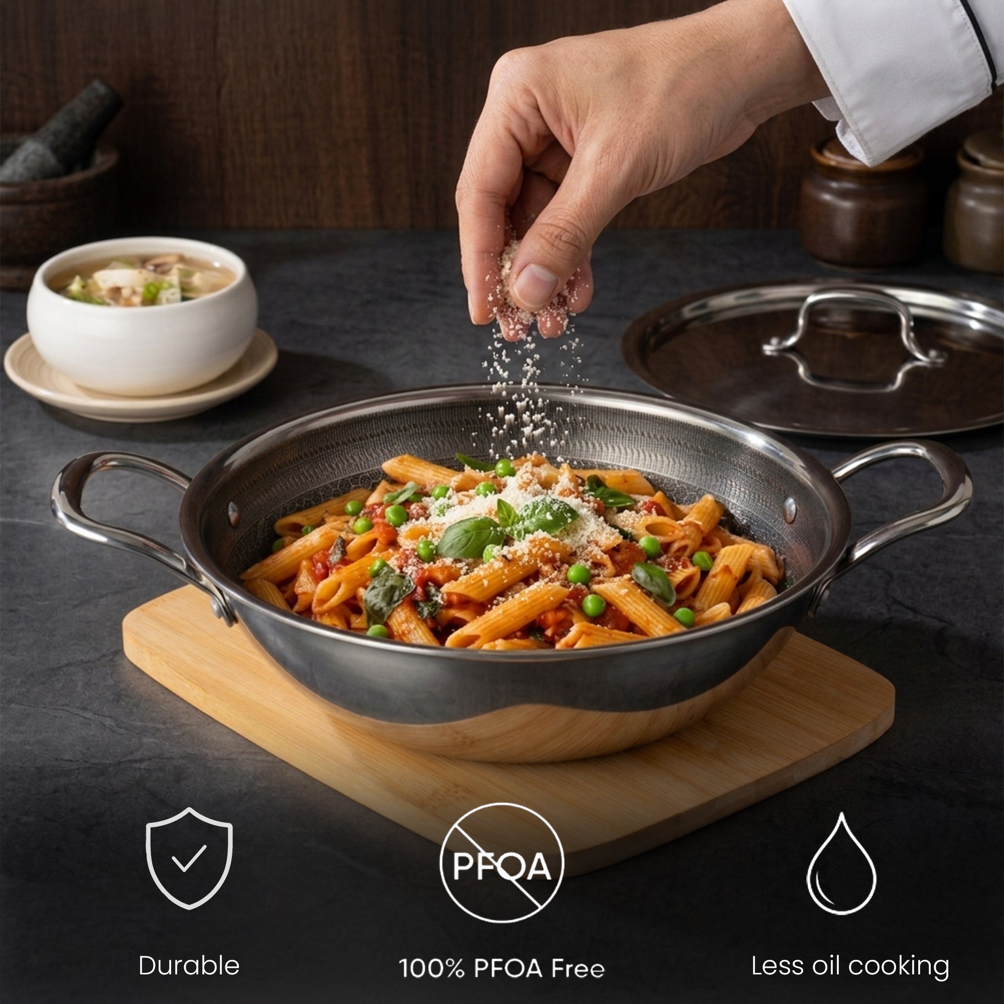 Honeycomb Triply Stainless Steel Kadhai