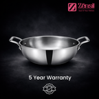 Tri-Ply Stainless Steel Kadhai