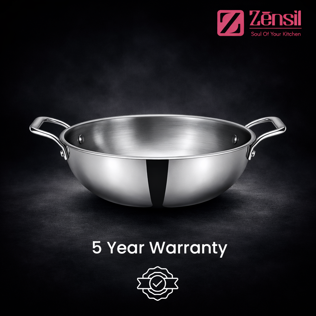 Tri-Ply Stainless Steel Kadhai