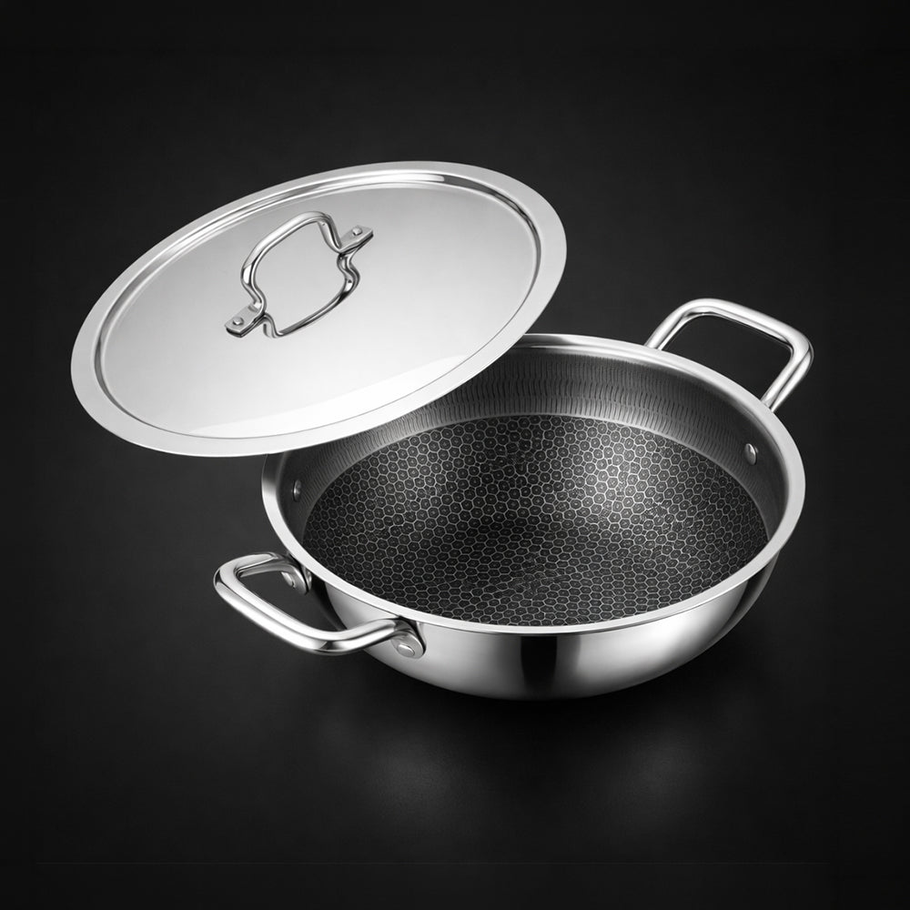 Honeycomb Triply Stainless Steel Kadhai