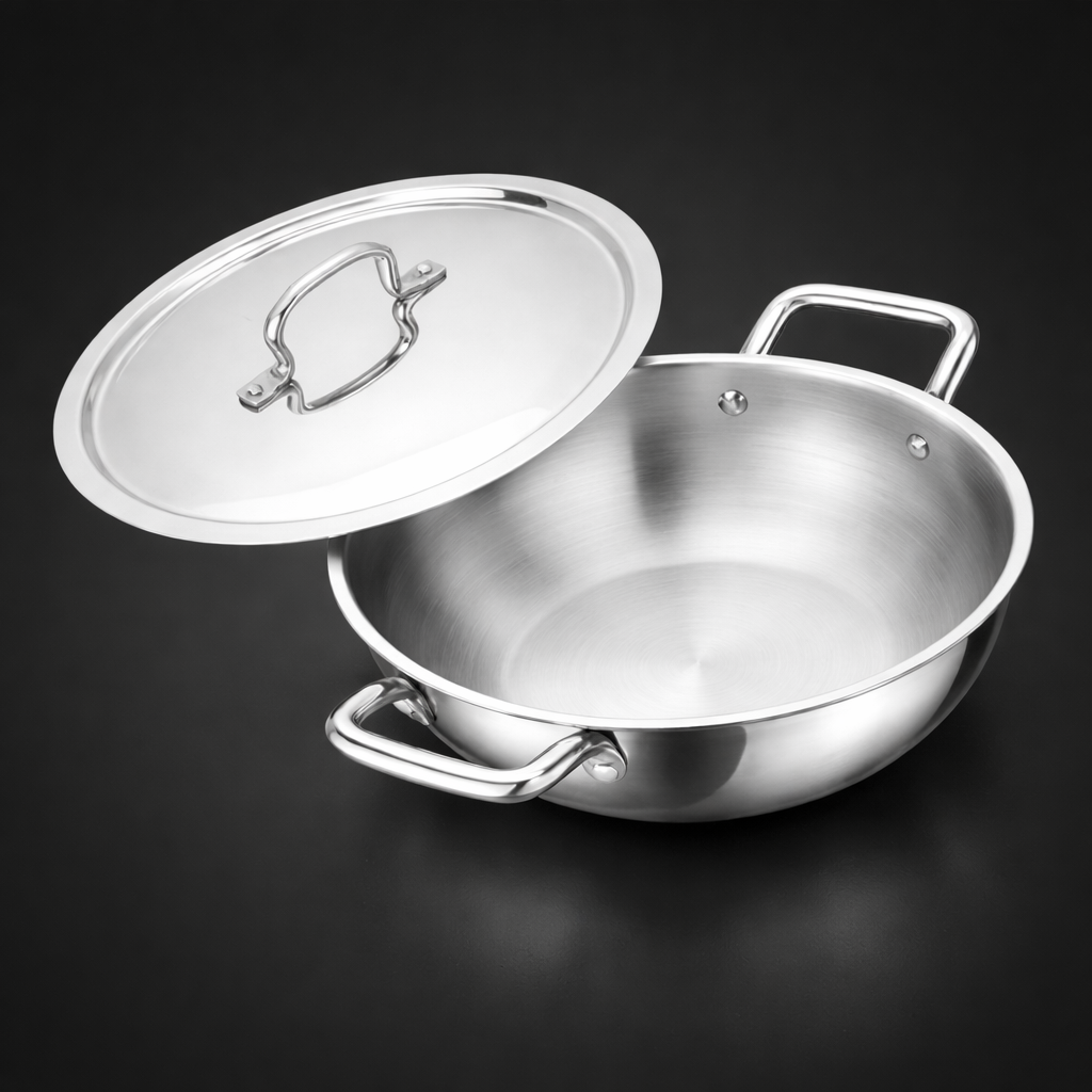 Tri-Ply Stainless Steel Kadhai