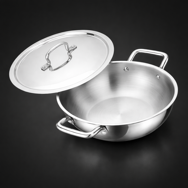 Tri-Ply Stainless Steel Kadhai