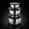 Stainless Steel Serving Mixing Bowl with Lid Set of 3